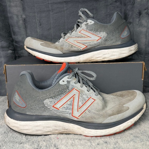 New Balance Fresh Foam 680v7 Mens Running Shoes Grey Orange M680LG7 Size 11 4E